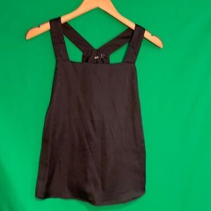 ASOS black silky A-line racer back cami/tank